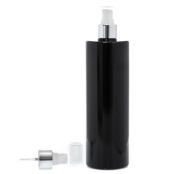 Botella 500 ml PET Negro con Vaporizador Plata Aluminio (24/410) - Botellas PET