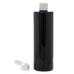 Botella 500 ml PET Negro con Tapón Bisagra Blanco (24/410) - Botellas PET