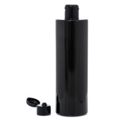 Botella 500 ml PET Negro con Tapón Bisagra Negro (24/410) - Botellas PET