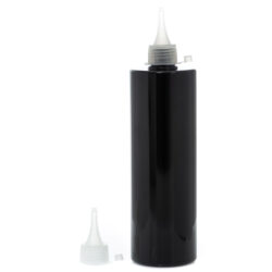 Botella 500 ml PET Negro con Tapón Cánula Traslúcido y Capuchón de Presión (24/410) - Botellas PET