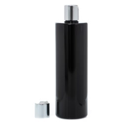 Botella 500 ml PET Negro con Tapón Disc-Top Plata Aluminio (24/410) - Botellas PET