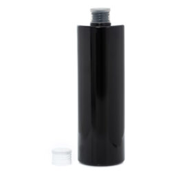 Botella 500 ml PET Negro con Tapón Traslúcido (24/410) - Botellas PET