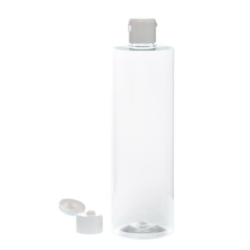 Botella 500 ml PET Transparente con Tapón Bisagra Blanco (24/410) - Botellas PET