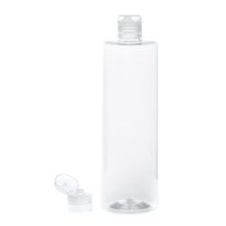 Botella 500 ml PET Transparente con Tapón Bisagra Traslúcido (24/410) - Botellas PET