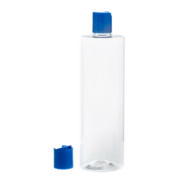 Botella 500 ml PET Transparente con Tapón Disc-Top Azul (24/410) - Botellas PET