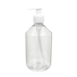 Botella 500 ml PET Transparente con Dosificador Blanco Estrecho (28/410) - Botellas PET