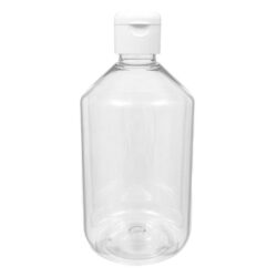 Botella 500 ml PET Transparente con Tapón Bisagra Blanco (28/410) - Botellas PET