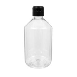 Botella 500 ml PET Transparente con Tapón Bisagra Negro (28/410) - Botellas PET