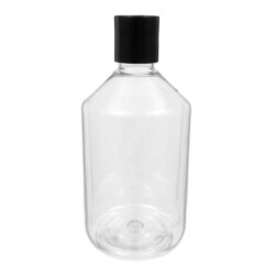 Botella 500 ml PET Transparente con Tapón Disc-Top Negro (28/410) - Botellas PET