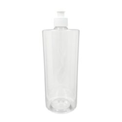 botella 1000 ml pet recto transparente tapón push pull blanco
