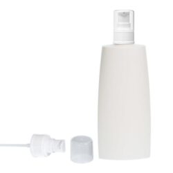 Botella Oval 400 ml HDPE Blanca Dosificador Serum Blanco (24/410) - Botellas HDPE