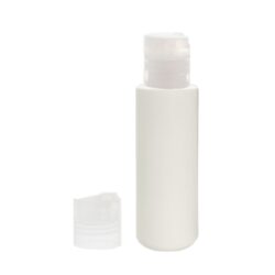 Botella 100 ml HDPE Blanco con Tapón Disc-top Traslúcido (24/410) - Botellas HDPE