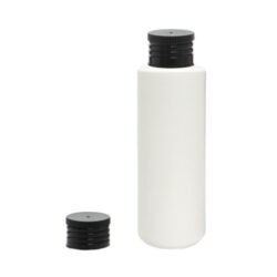 Botella 100 ml HDPE Blanco con Tapón Rosca Negro (24/410) - Botellas HDPE