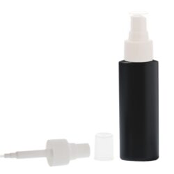 Botella 100 ml HDPE Negro con Vaporizador Blanco Invertido 360 (24/410) - Botellas HDPE