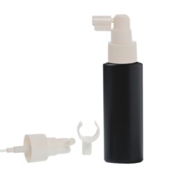 Botella 100 ml HDPE Negro con Vaporizador Blanco Trompeta (24/410) - Botellas HDPE