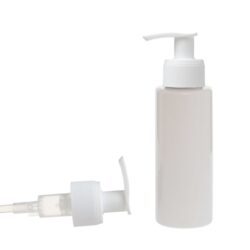 Botella 100 ml PET Blanco con Dosificador Estrecho Blanco (24/410) - Botellas PET