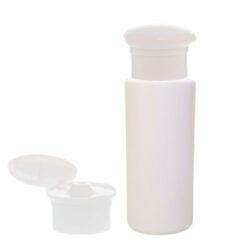 Botella 60 ml HDPE Blanco con Tapón Bisagra Seta Blanco (24/410) - Amenities