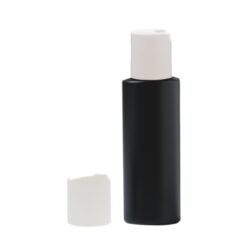 Botella 100 ml HDPE Negro con Tapón Disc-top Blanco (24/410) - Botellas HDPE