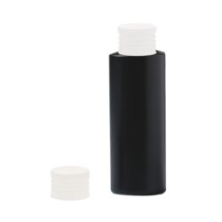 Botella 100 ml HDPE Negro con Tapón Simple Blanco (24/410) - Botellas HDPE