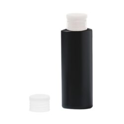 Botella 100 ml HDPE Negro con Tapón Simple Traslúcido (24/410) - Botellas HDPE