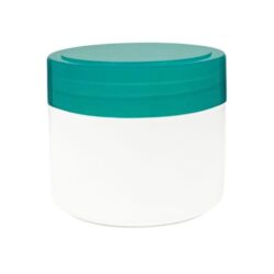 Tarro 250 ml Blanco con Tapa Verde Brillo Apilable Ø 90 (Base, Tapa y Obturador) - Tarros de PP