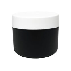 Tarro 250 ml Negro con Tapa Blanco Ø 90 (Base, Tapa y Obturador) - Tarros de PP