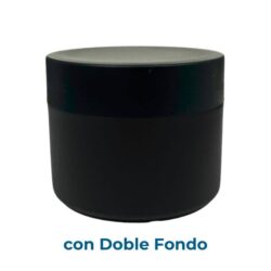 Tarro 200 ml Negro Doble Fondo Ø 90 y Tapa Negra (Base, Tapa y Obturador) (PP) - Tarros de PP