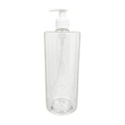 Botella 1.000 ml PET Transparente Hombro Recto con Dosificador Blanco Ancho (28/410) - Botellas