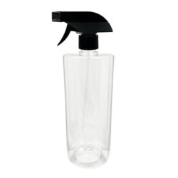 Botella 1.000 ml PET Transparente Hombro Recto con Pistola Trigger Negro (28/410) - Botellas