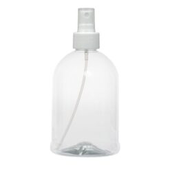 Botella 500 ml PET Campana Transparente con Vaporizador Blanco (28/410) - Botellas PET