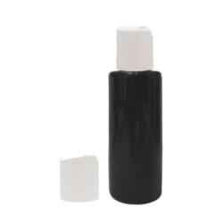 Botella 100 ml PET Negro con Tapón Disc-Top Blanco (24/410) - Botellas PET