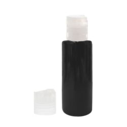 Botella 100 ml PET Negro con Tapón Disc-Top Traslúcido (24/410) - Botellas PET