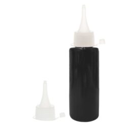 Botella 100 ml PET Negro con Tapón Cánula Traslúcido y Capuchón de Presión (24/410) - Botellas PET