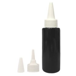 Botella 100 ml PET Negro con Tapón Cánula Blanco y Capuchón de Rosca (24/410) - Botellas PET