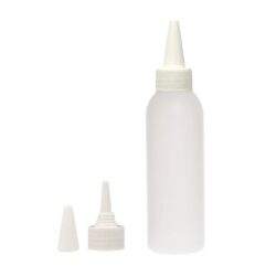 Botella 125 ml HDPE Traslúcido Con Tapón Cánula Blanco y Capuchón de Rosca (24/410) - Botellas HDPE