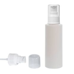 Botella 125 ml HDPE Blanco Recta con Dosificador Blanco serum (24/410) - Botellas HDPE