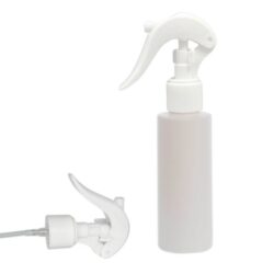 Botella 125 ml HDPE Blanco Recta con Pistola Spray Trigger Blanco (24/410) - Botellas HDPE