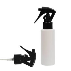 Botella 125 ml HDPE Blanco Recta con Pistola Spray Trigger Negro (24/410) - Botellas HDPE