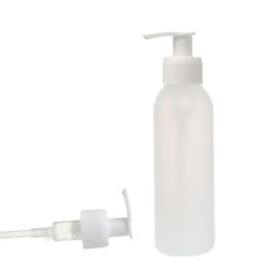 Botella 125 ml HDPE Traslúcido con Dosificador Estrecho Blanco (24/410) - Botellas HDPE