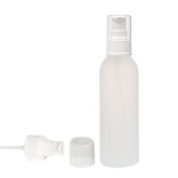 Botella 125 ml HDPE Traslúcido con Dosificador Serum Blanco (24/410) - Botellas HDPE