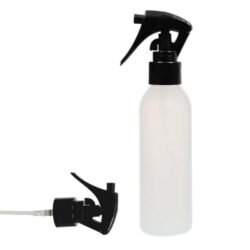 Botella 125 ml HDPE Traslúcido con Pistola Spray Trigger Negro (24/410) - Botellas HDPE