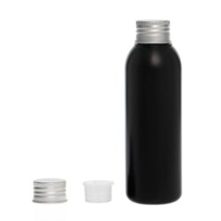 Botella 125 ml HDPE Negro con Tapón Aluminio y Obturador (24/410) - Botellas HDPE