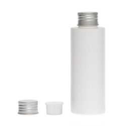Botella 125 ml HDPE Blanco Recta con Tapón Aluminio con Obturador (24/410) - Botellas HDPE