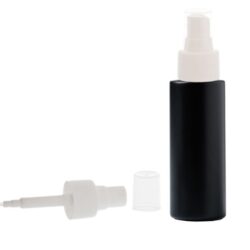 Botella 125 ml HDPE Negro Recta con Vaporizador Blanco Invertido 360º (24/410) - Botellas HDPE