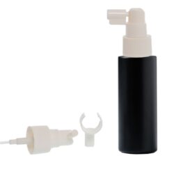 Botella 125 ml HDPE Negro Recta con Vaporizador Blanco Trompeta (24/410) - Botellas HDPE