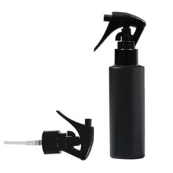 Botella 125 ml HDPE Negro Recta con Pistola Spray Trigger Negro (24/410) - Botellas HDPE