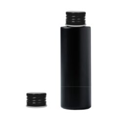 Botella 125 ml HDPE Negro Recta con Tapón Aluminio Negro (24/410) - Botellas HDPE