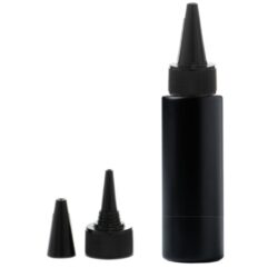 Botella 125 ml HDPE Negro Recta con Tapón Cánula de rosca Negro (24/410) - Botellas HDPE