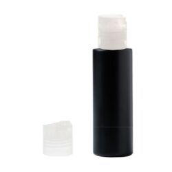 Botella 125 ml HDPE Negro Recta con Tapón Disc-Top Traslúcido (24/410) - Botellas HDPE