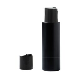 Botella 125 ml HDPE Negro Recta con Tapón Disc-Top Negro (24/410) - Botellas HDPE